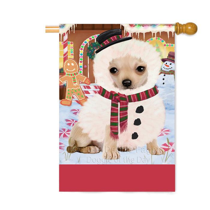 Personalized Gingerbread Candyfest Chihuahua Dog Custom House Flag FLG63792
