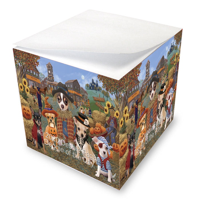 Fall Pumpkin Scarecrow Chihuahua Dog Note Cube NOC-DOTD-A56750