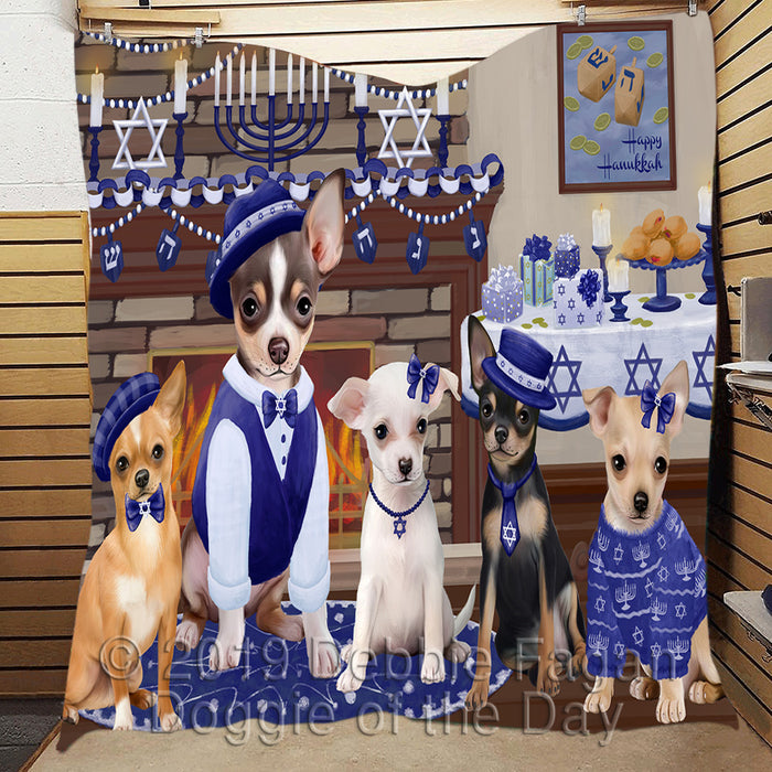 Happy Hanukkah Family and Happy Hanukkah Both Chihuahua Dogs Quilt