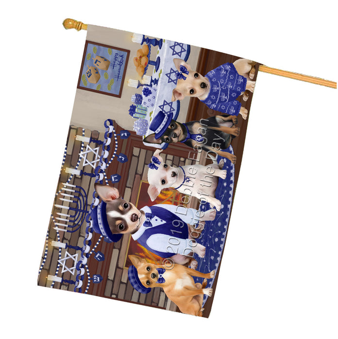 Happy Hanukkah Family Chihuahua Dogs House Flag FLG65822