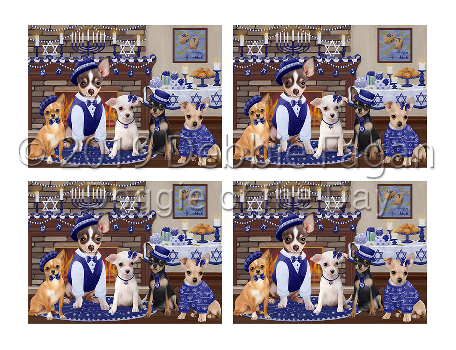 Happy Hanukkah Family Chihuahua Dogs Placemat