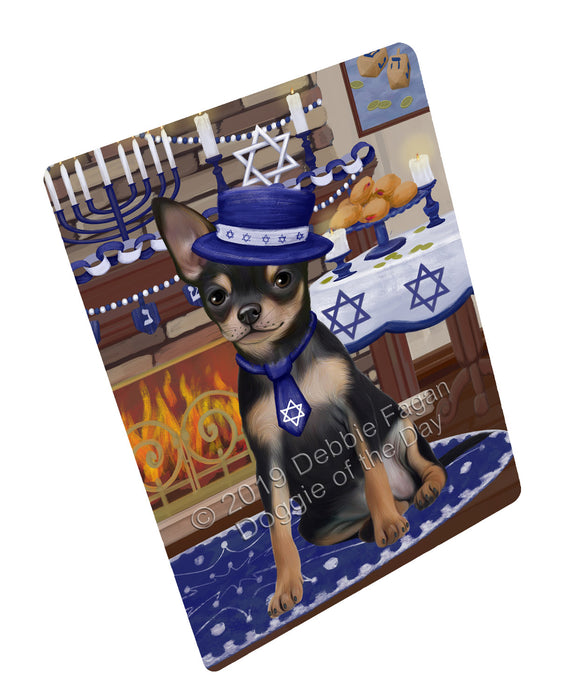Happy Hanukkah Family and Happy Hanukkah Both Chihuahua Dog Large Refrigerator / Dishwasher Magnet RMAG105090