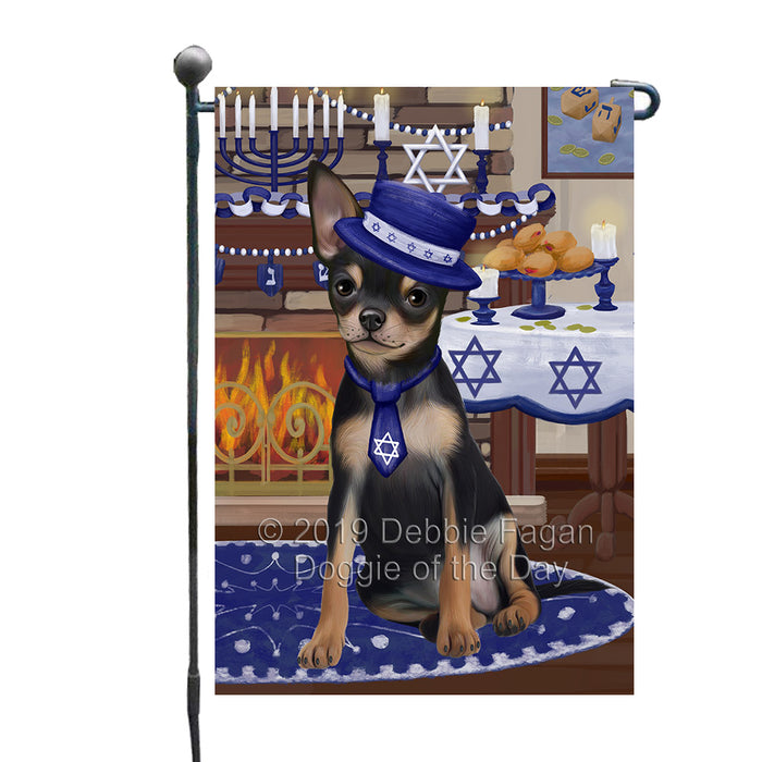 Happy Hanukkah Family and Happy Hanukkah Both Chihuahua Dog Garden Flag GFLG65710