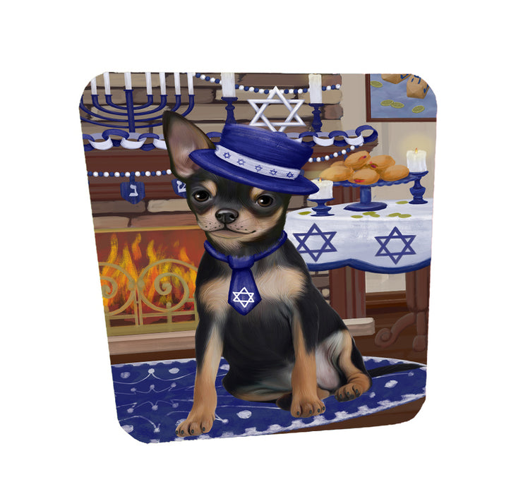 Happy Hanukkah Family Chesapeake Bay Retriever Dogs Coasters Set of 4 CSTA57621