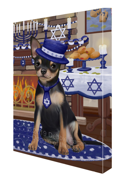 Happy Hanukkah Family and Happy Hanukkah Both Chihuahua Dog Canvas Print Wall Art Décor CVS140579