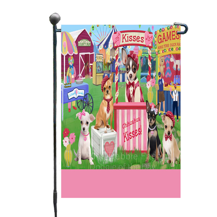 Personalized Carnival Kissing Booth Chihuahua Dogs Custom Garden Flag GFLG64274