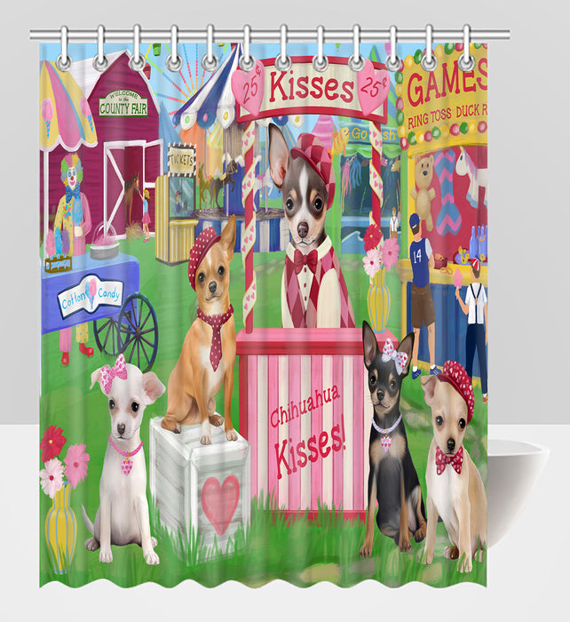 Carnival Kissing Booth Chihuahua Dogs Shower Curtain