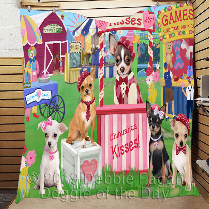 Carnival Kissing Booth Chihuahua Dogs Quilt