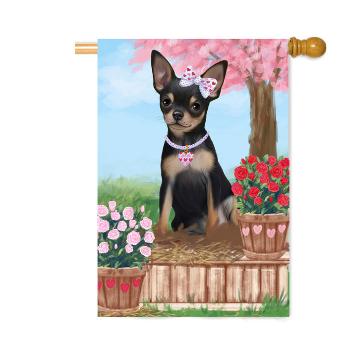 Personalized Rosie 25 Cent Kisses Chihuahua Dog Custom House Flag FLG64835