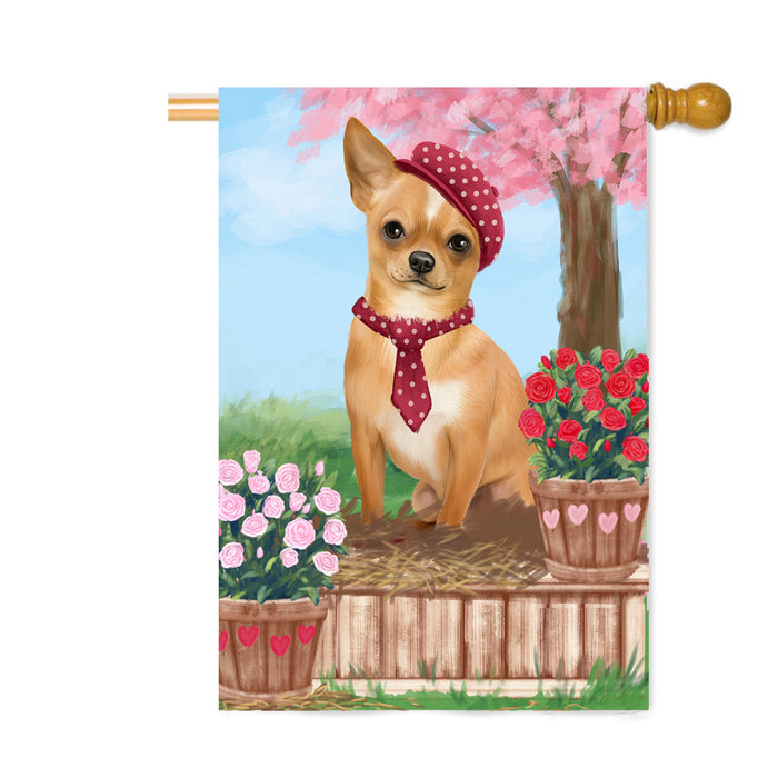 Personalized Rosie 25 Cent Kisses Chihuahua Dog Custom House Flag FLG64836