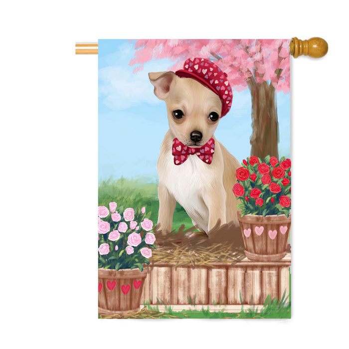 Personalized Rosie 25 Cent Kisses Chihuahua Dog Custom House Flag FLG64837