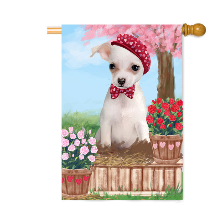 Personalized Rosie 25 Cent Kisses Chihuahua Dog Custom House Flag FLG64838