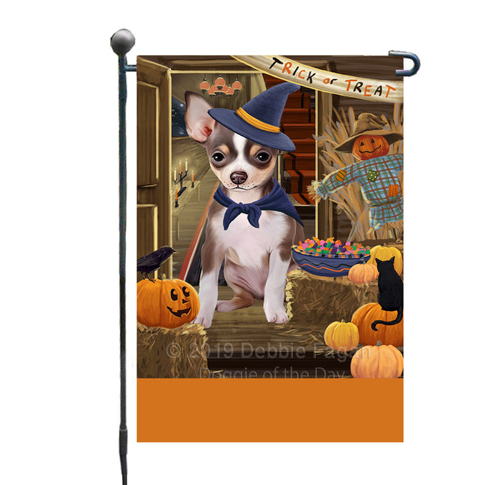 Personalized Enter at Own Risk Trick or Treat Halloween Chihuahua Dog Custom Garden Flags GFLG-DOTD-A59538