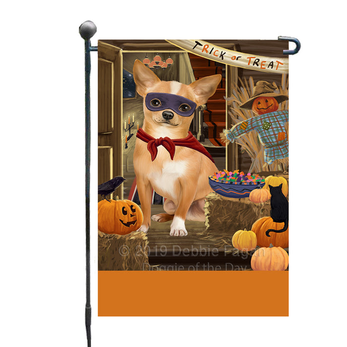Personalized Enter at Own Risk Trick or Treat Halloween Chihuahua Dog Custom Garden Flags GFLG-DOTD-A59540
