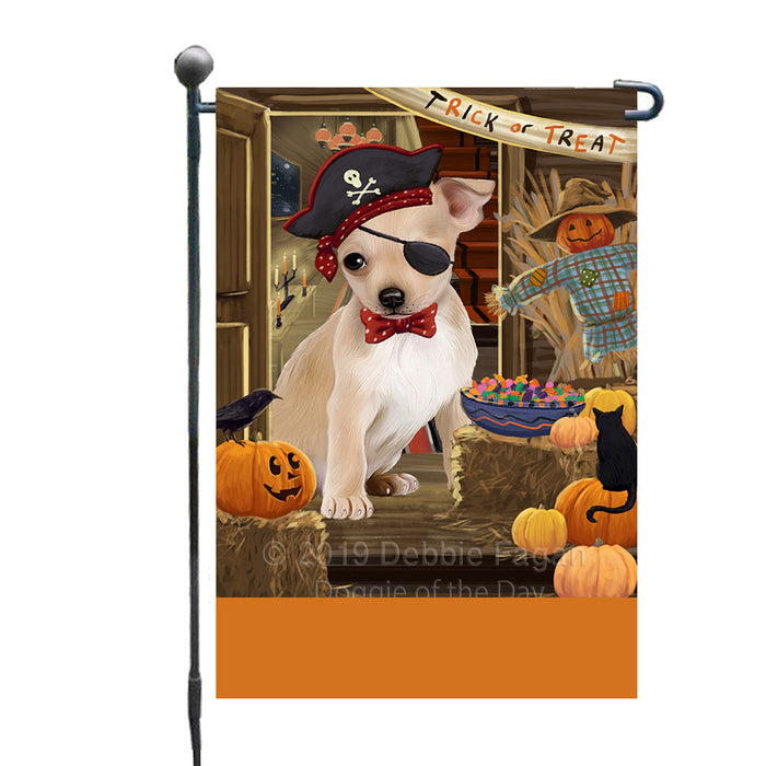 Personalized Enter at Own Risk Trick or Treat Halloween Chihuahua Dog Custom Garden Flags GFLG-DOTD-A59541