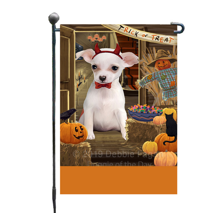 Personalized Enter at Own Risk Trick or Treat Halloween Chihuahua Dog Custom Garden Flags GFLG-DOTD-A59542
