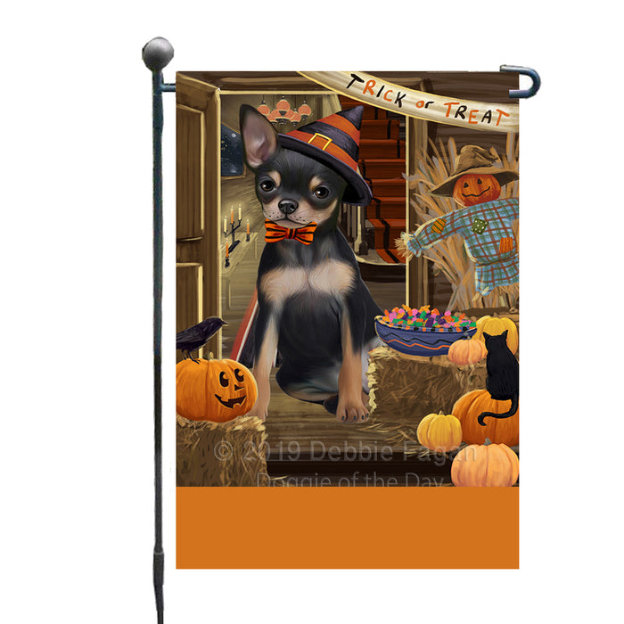 Personalized Enter at Own Risk Trick or Treat Halloween Chihuahua Dog Custom Garden Flags GFLG-DOTD-A59543