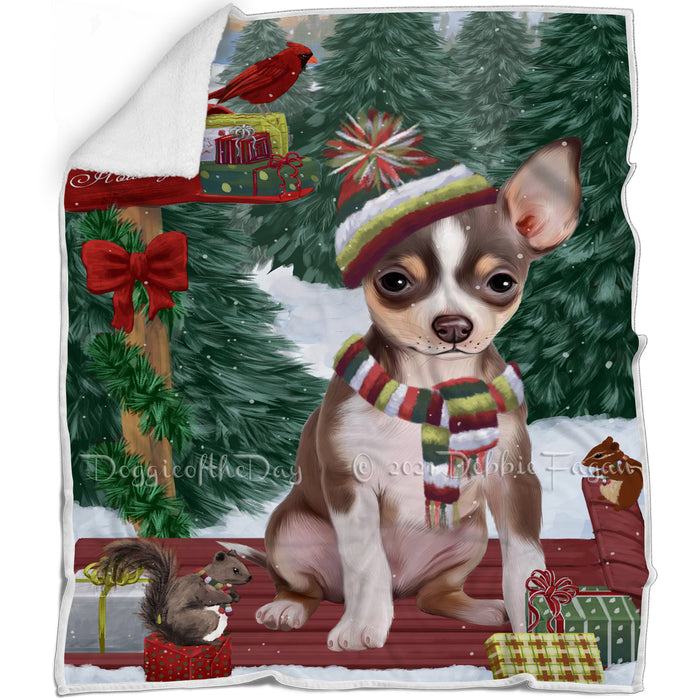 Merry Christmas Woodland Sled Chihuahua Dog Blanket BLNKT113475