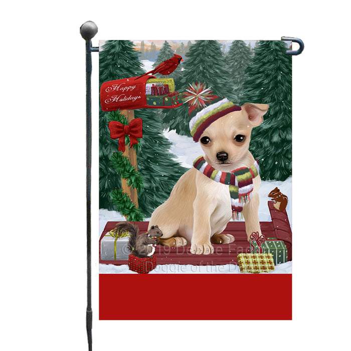 Personalized Merry Christmas Woodland Sled  Chihuahua Dog Custom Garden Flags GFLG-DOTD-A61552