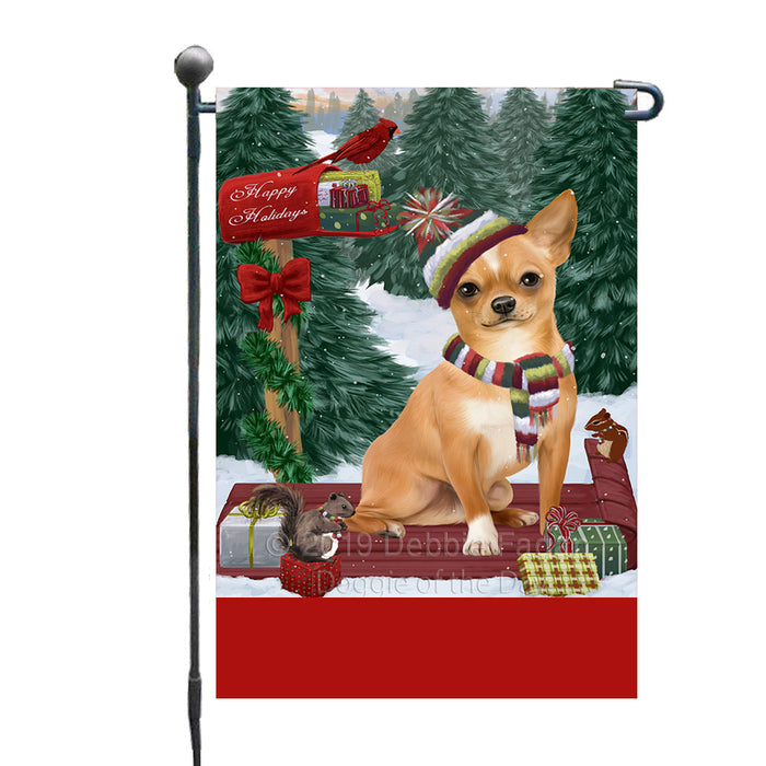 Personalized Merry Christmas Woodland Sled  Chihuahua Dog Custom Garden Flags GFLG-DOTD-A61554