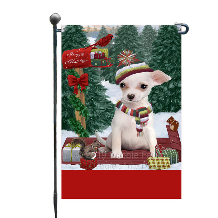Personalized Merry Christmas Woodland Sled  Chihuahua Dog Custom Garden Flags GFLG-DOTD-A61555