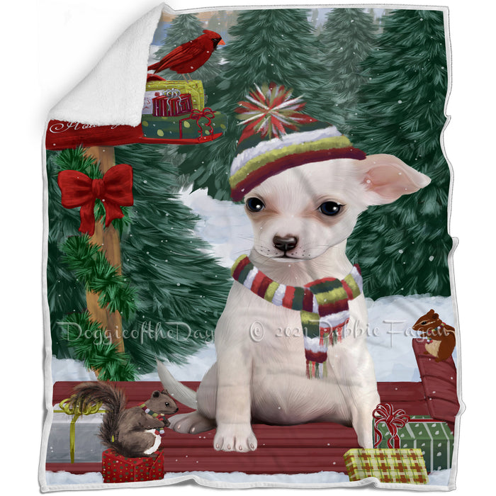 Merry Christmas Woodland Sled Chihuahua Dog Blanket BLNKT113511