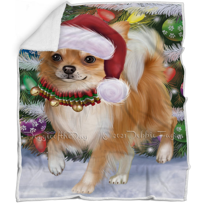 Trotting in the Snow Chihuahua Dog Blanket BLNKT142772