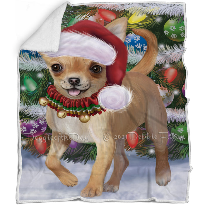 Trotting in the Snow Chihuahua Dog Blanket BLNKT142773