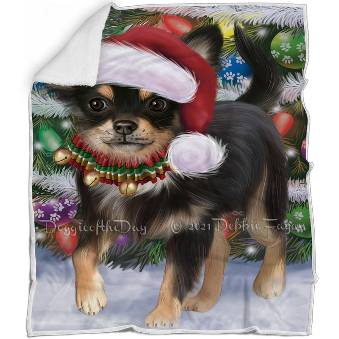Trotting in the Snow Chihuahua Dog Blanket BLNKT142774