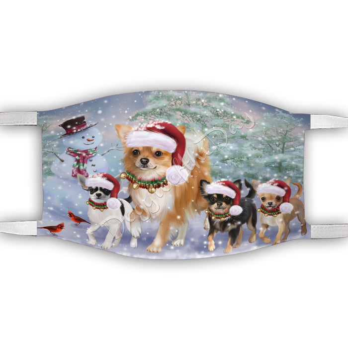 Christmas Running Fammily Chihuahua Dogs Face Mask FM48709