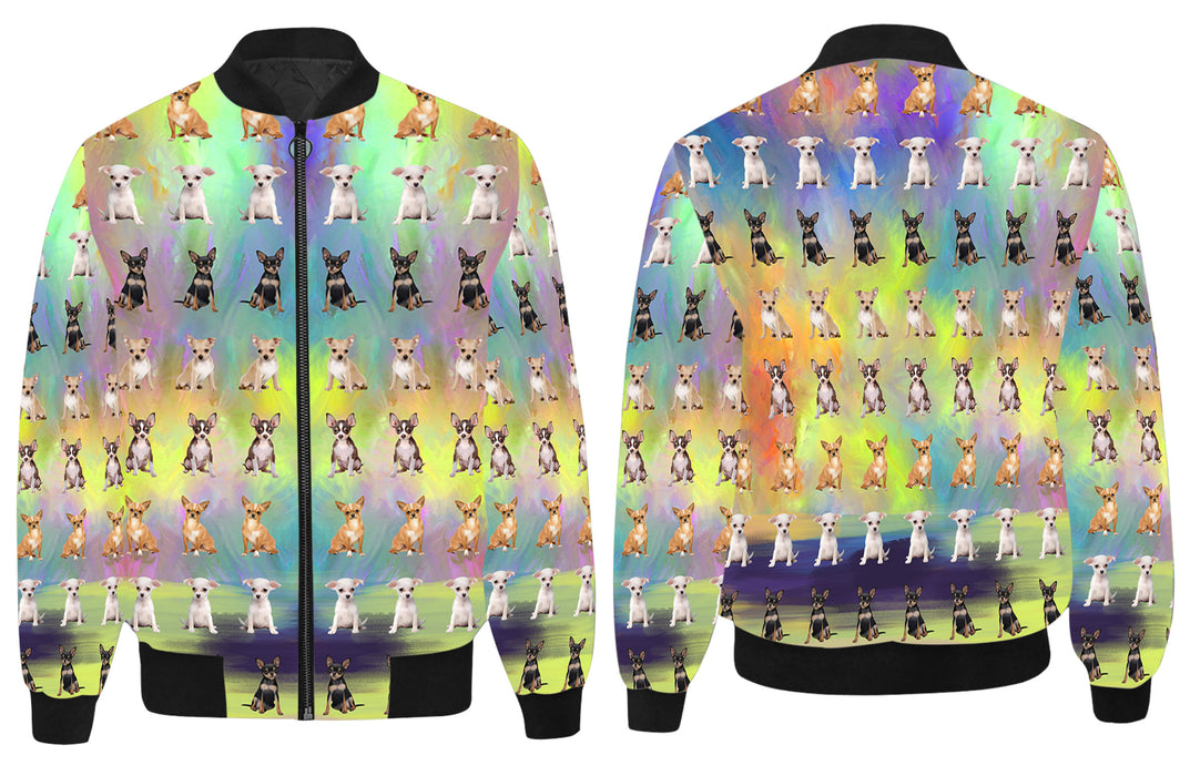 Paradise Wave Chihuahua Dogs All Over Print Quilted Bomber Men's Jacket