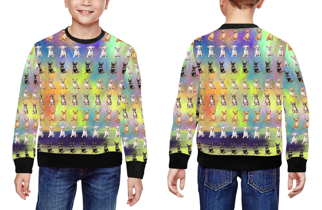 Paradise Wave Chihuahua Dogs All Over Print Crewneck Kids Sweatshirt