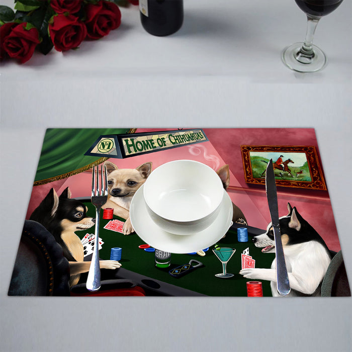 Home of  Chihuahua Dogs Playing Poker Placemat