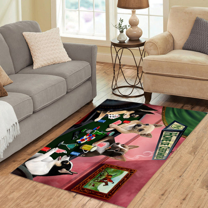 Home of  Chihuahua Dogs Playing Poker Area Rug
