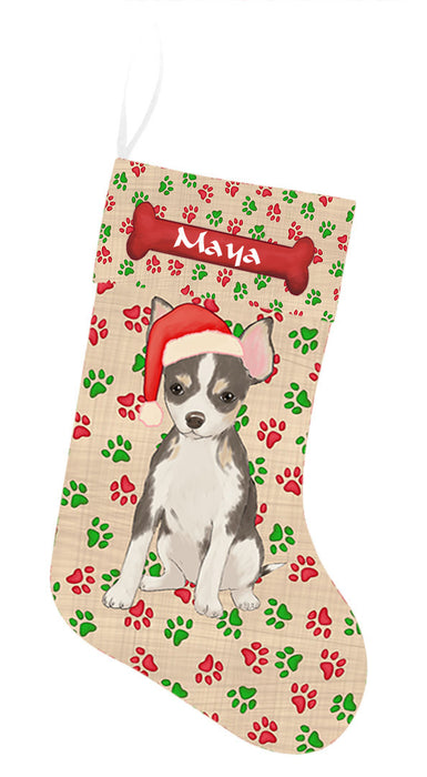 Pet Name Personalized Christmas Paw Print Chesapeake Bay Retriever Dogs Stocking