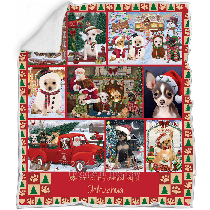 Love is Being Owned Christmas Chihuahua Dogs Blanket BLNKT143459