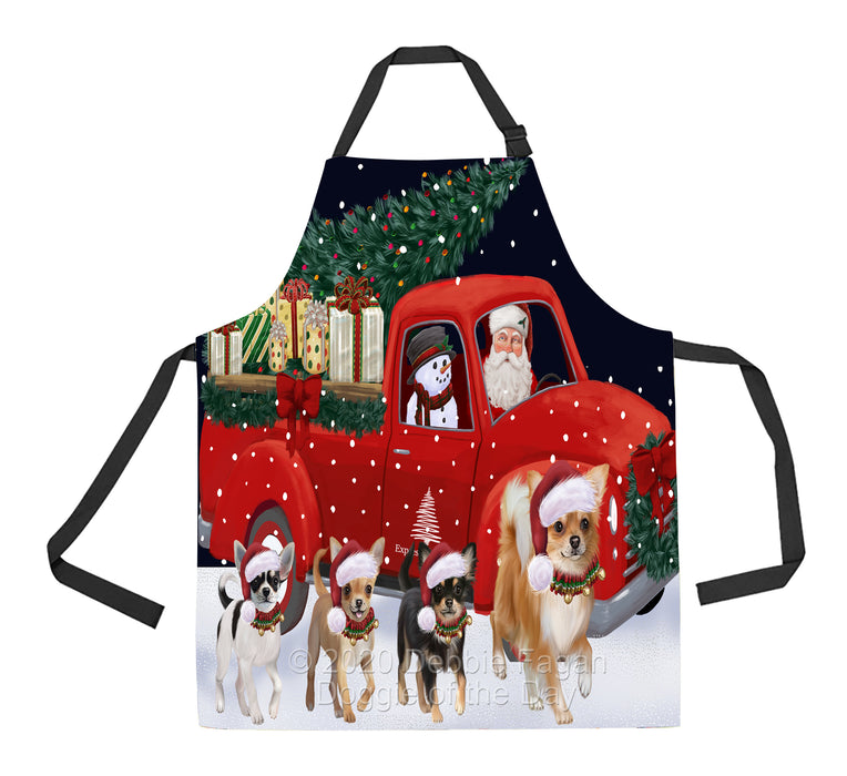 Christmas Express Delivery Red Truck Running Chihuahua Dogs Apron Apron-48115