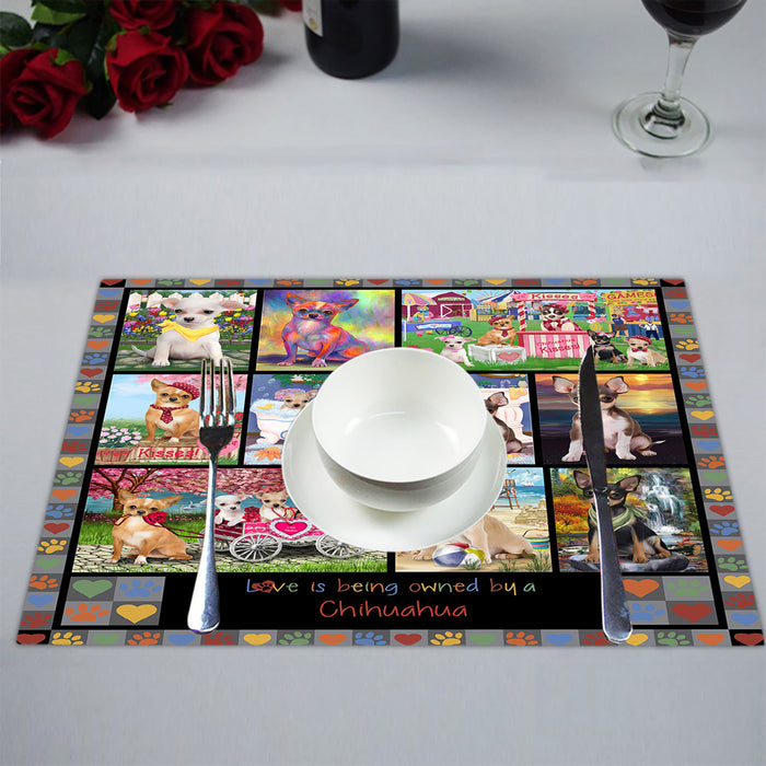 Love is Being Owned Chihuahua Dog Grey Placemat