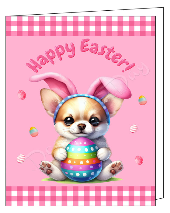 Chihuahua Dog Easter Day Greeting Cards and Note Cards with Envelope - Easter Invitation Card with Multi Design Pack