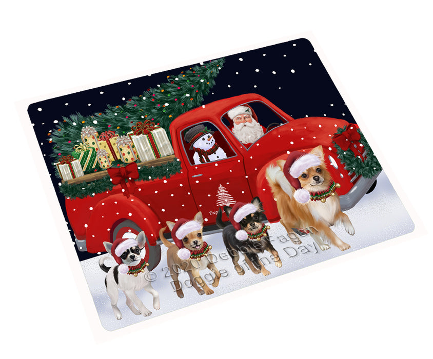 Christmas Express Delivery Red Truck Running Chihuahua Dogs Cutting Board - Easy Grip Non-Slip Dishwasher Safe Chopping Board Vegetables C77770