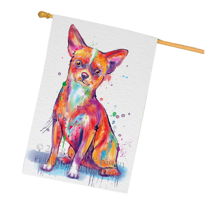 Watercolor Chihuahua Dog House Flag FLG65105