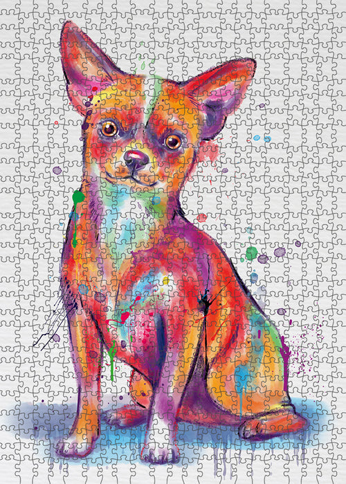Watercolor Chihuahua Dog Puzzle with Photo Tin PUZL97132
