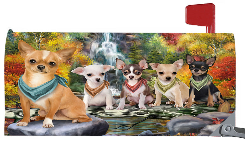 Scenic Waterfall Chihuahua Dogs Magnetic Mailbox Cover MBC48720