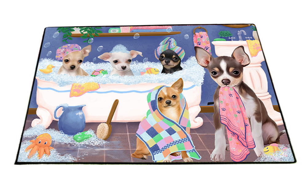 Rub A Dub Dogs In A Tub Chihuahuas Dog Floormat FLMS53523