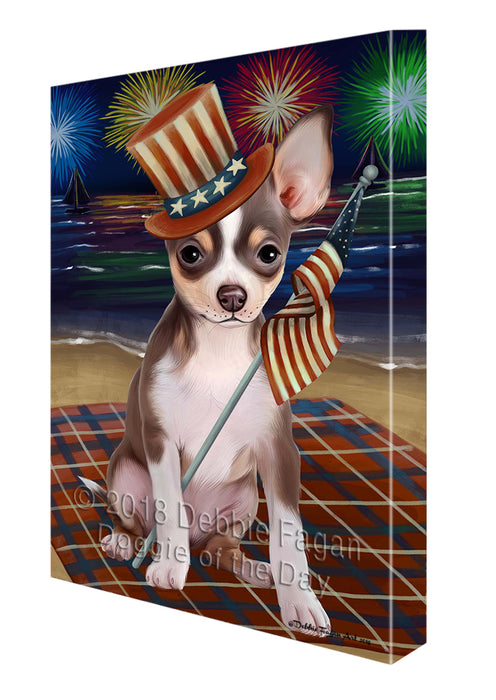 4th of July Independence Day Firework Chihuahua Dog Canvas Wall Art CVS55506