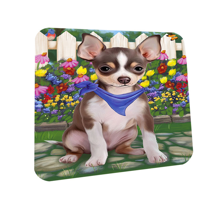 Spring Floral Chihuahua Dog Coasters Set of 4 CST49808