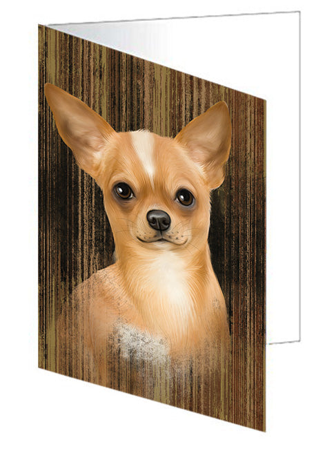Rustic Chihuahua Dog Handmade Artwork Assorted Pets Greeting Cards and Note Cards with Envelopes for All Occasions and Holiday Seasons GCD55172