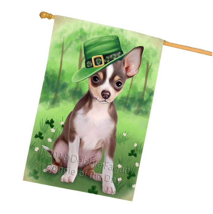 St. Patricks Day Irish Portrait Chihuahua Dog House Flag FLG48739