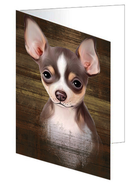 Rustic Chihuahua Dog Handmade Artwork Assorted Pets Greeting Cards and Note Cards with Envelopes for All Occasions and Holiday Seasons GCD55175