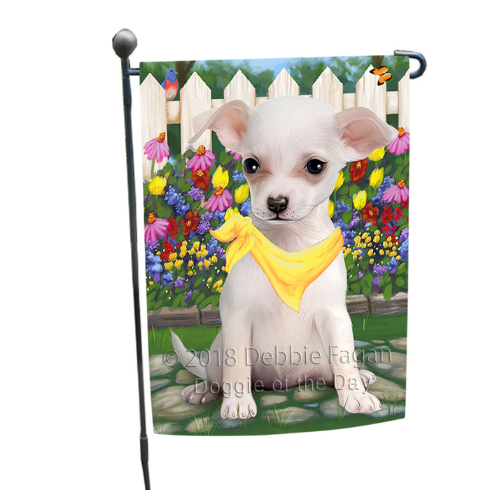 Spring Floral Chihuahua Dog Garden Flag GFLG49680